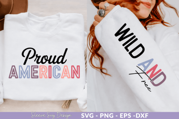Proud American SVG Sleeve: A Festive Graphic Design Asset for Crafts and Local Businesses