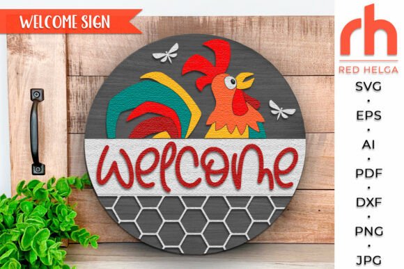 Rooster Door Sign SVG: A Farmhouse Branding Asset for Laser Cutting