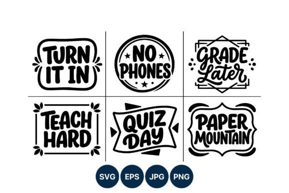 School Phrases Hand Lettering Vector: A Versatile Graphic for Editorial and Web Design