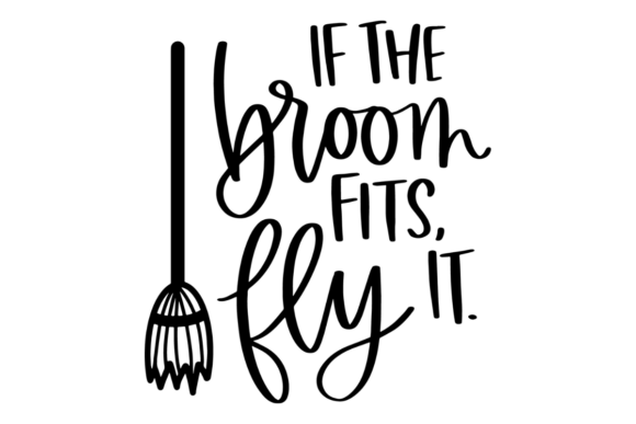 Witch Broom Funny Halloween: A Graphic Design Asset for Creative Websites and Content